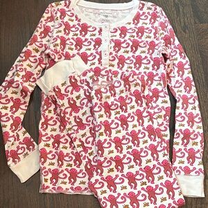 Roller Rabbit Pink Monkey Print Pajamas